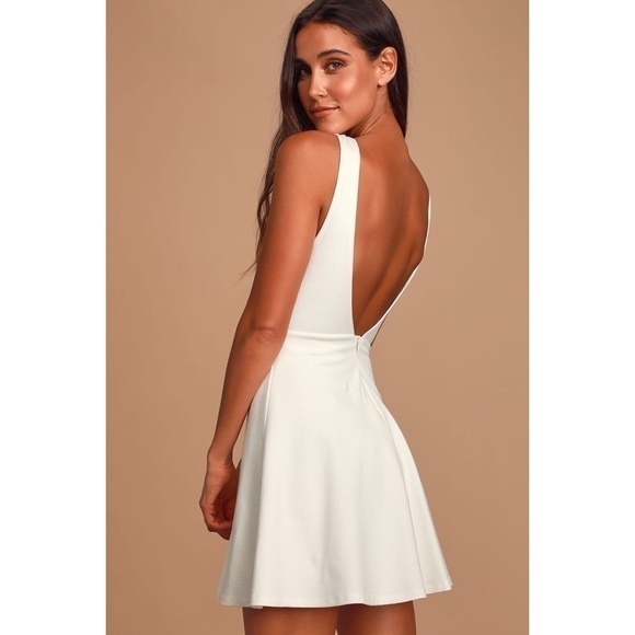 Lulu’s “Miracle Worker” Backless Lace Skater Dress - Picture 8 of 16